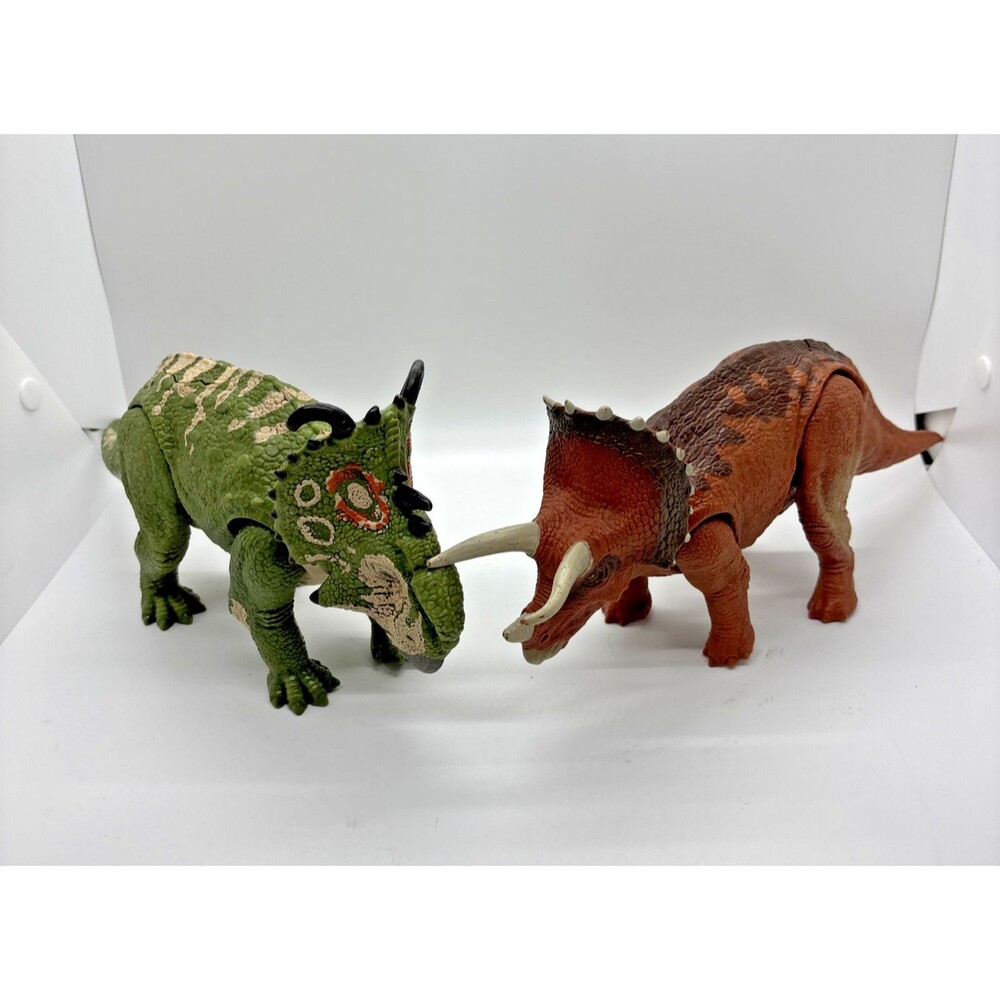 Jurassic World Herbivores Ceratopsian Eniosaurs 6” Figurine Plastic Toy (Lot 2)